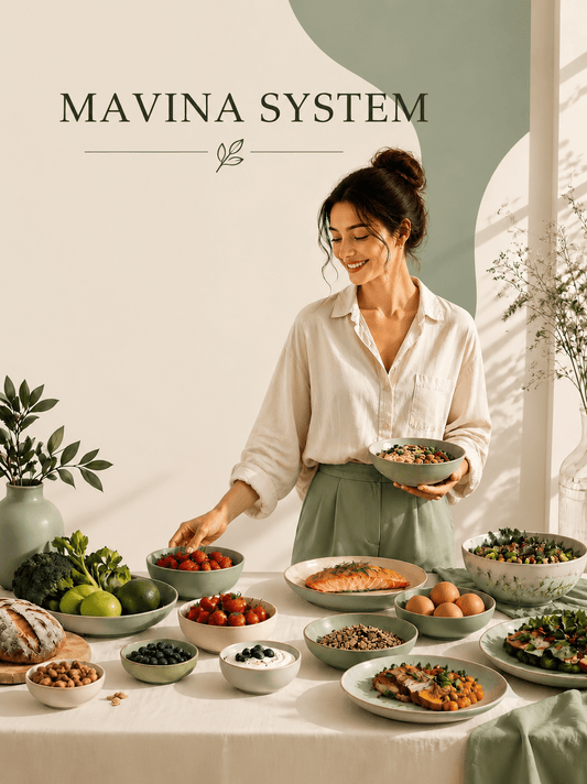 Stop fighting your body with diets that weren't designed for it — Mavina Balance Method™ is a simple system that understands your body and helps you achieve your PCOS goals in a calmer, clearer way. - mavina